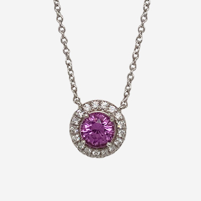 Platinum Pink Sapphire Pendant