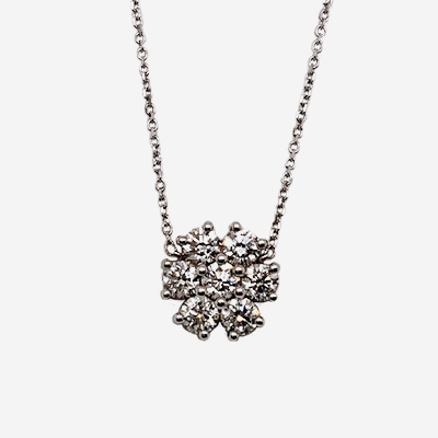 14KT White Gold Diamond Necklace