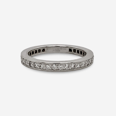 Platinum Tiffany Diamond “Beaded” Wedding Ring