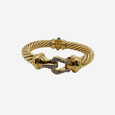 18KT Yellow Gold Yurman Diamond Clasp Bracelet