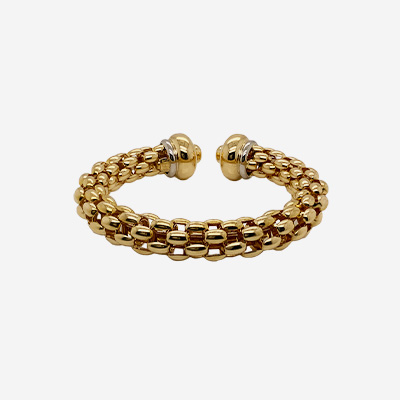 18KT Yellow Gold Rope Cuff Bracelet