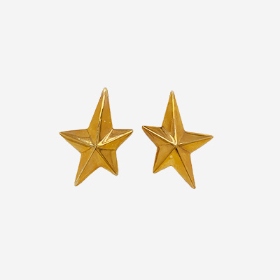 18Kt Yellow Gold Star Clip-On Earrings