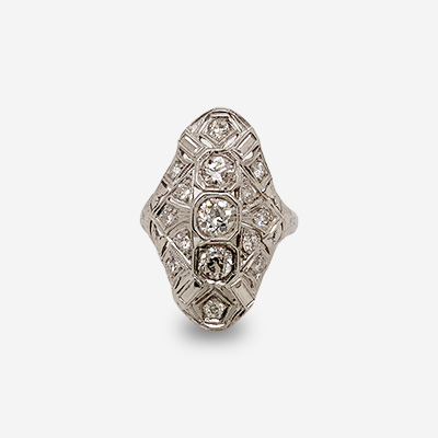Platinum Diamond Antique Ring