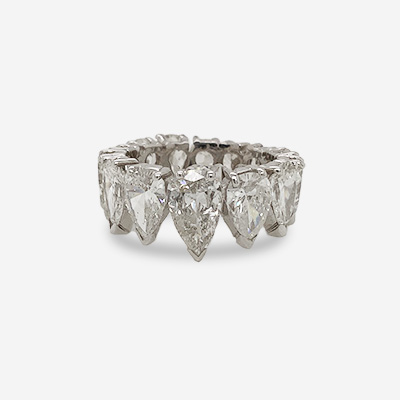 18KT White Gold Pear-Shaped Graduated Eternity Ring