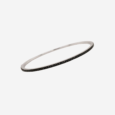 18KT White Gold Black Diamond Bangle