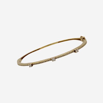 14Kt Yellow Gold Diamond Bangle