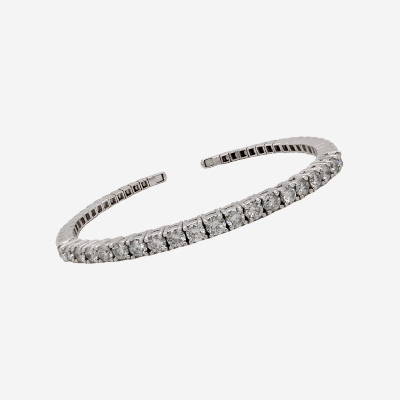 18KT White Gold Diamond Flex Cuff Bracelet
