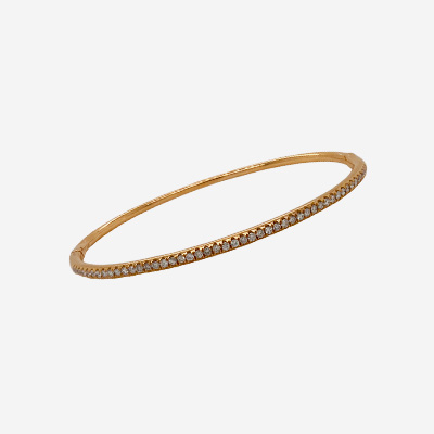 18KT Rose Gold Pave Diamond Bangle