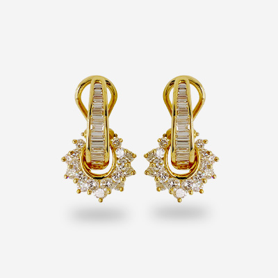 18KT Yellow Gold Diamond Drop Earrings