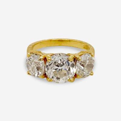 18KT Yellow Gold Old Mine Cut Diamond Ring