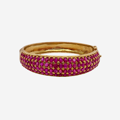 18KT Yellow Gold Ruby Bangle