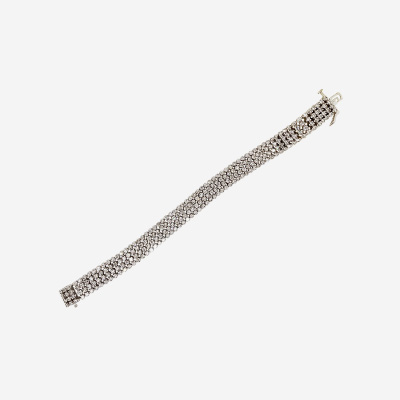 14KT White Gold 4 Row Diamond Flex Bracelet