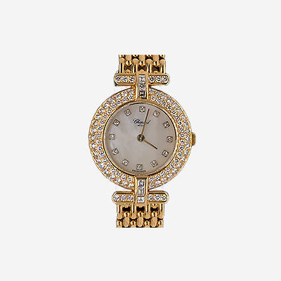 18KT Yellow Gold Chopard Mother of Pearl Diamond Watch