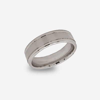 14KT White Gold Satin Finish Wedding Band