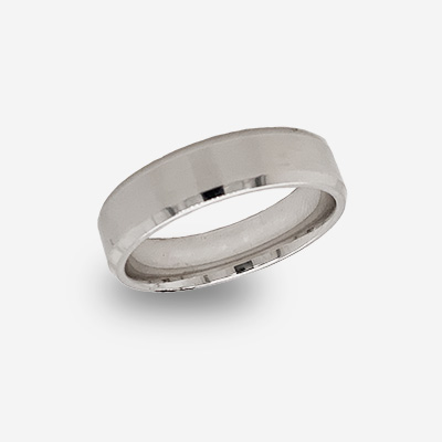 14KT White Gold 6mm Satin Finish Wedding Band