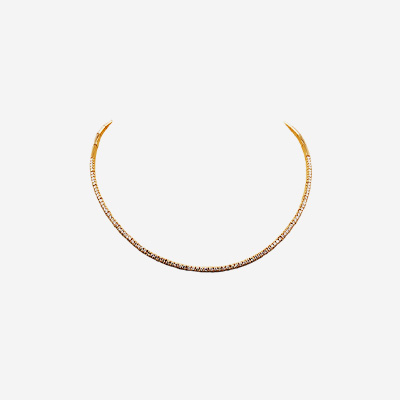 18KT Rose Gold Half-Way 5 Diamond Sections Necklace