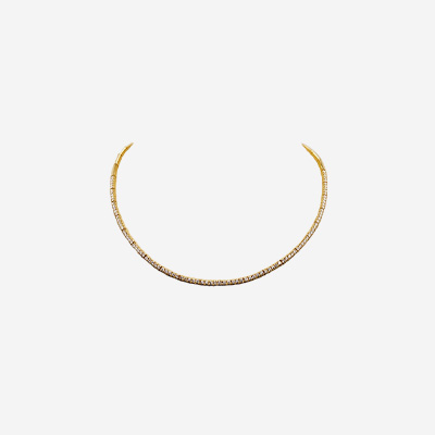 18KT Yellow Gold Half-Way 5 Diamond Section Necklace
