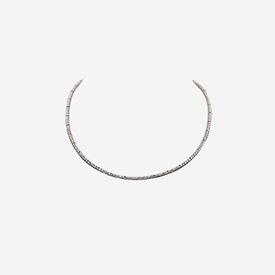 18KT White Gold 5 Diamond Sections Tennis Necklace