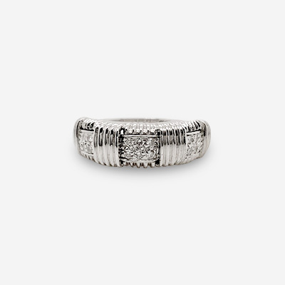 18KT White Gold Pave Set Diamond Ring