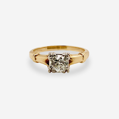 14KT Yellow Gold Old Mine Cut Diamond Ring