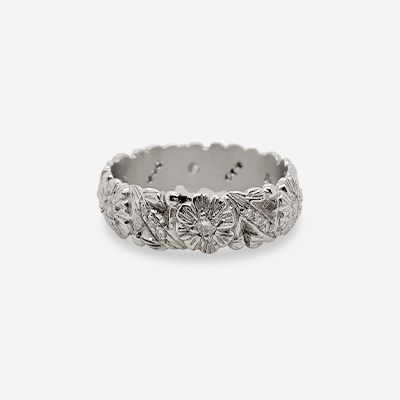 Platinum Diamond Flower Wedding Ring