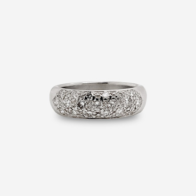 Platinum Pave-Set Diamond Ring