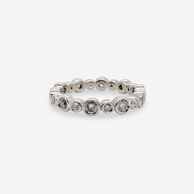 14KT White Gold Bezel-Set Diamond Eternity Ring