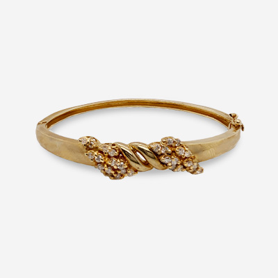 14KT Yellow Gold Diamond Bangle