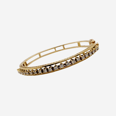 14KT Yellow Gold 22 Diamond Bangle