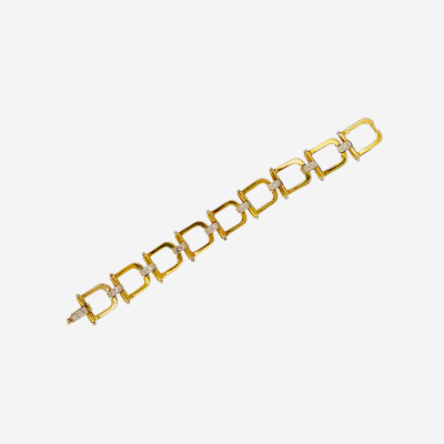 18KT Yellow and White Gold Diamond Open Link Bracelet