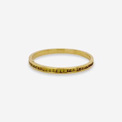 18KT Yellow Gold Channel Set Diamond Guard Ring