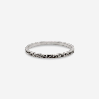 Platinum Diamond Antique Thin Eternity Ring