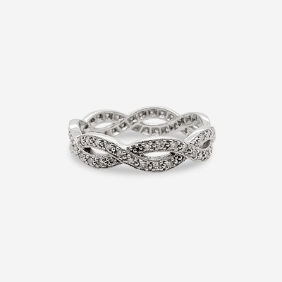 Platinum Diamond Twist Wedding Ring