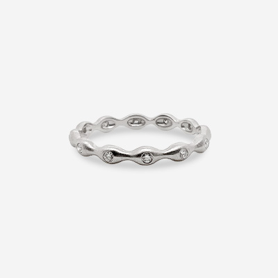 14KT White Gold Matte Wedding Band