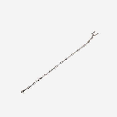 Platinum Bezel-Set Diamond Tennis Bracelet