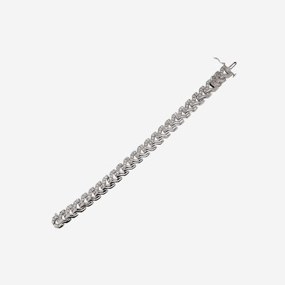 18KT White Gold Diamond Link Bracelet