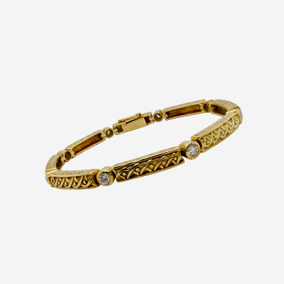 14KT Yellow Gold Bezel-Set Diamond Bracelet