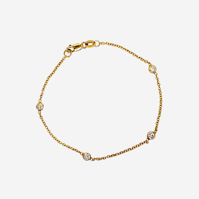 14KT Yellow Gold 7″ Diamond-By-The-Yard Bracelet