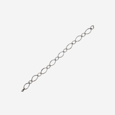 14KT White Gold Oval Link Diamond Bracelet