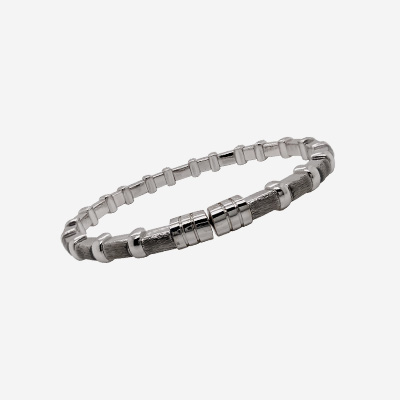 18KT White Gold Gray and Black Diamond Bangle