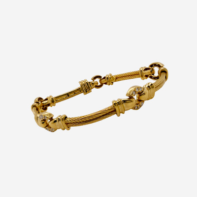 18KT Yellow Gold Diamond Sectional Bracelet “Charrriol”