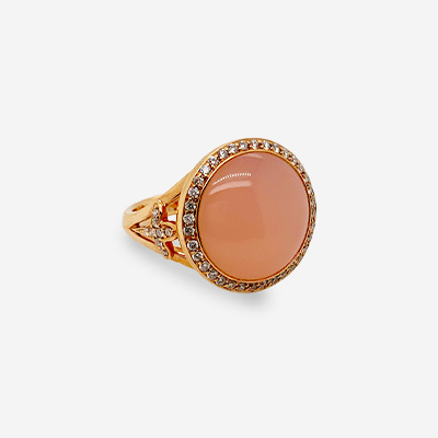 18KT Rose Gold Rose Chalcedony Ring