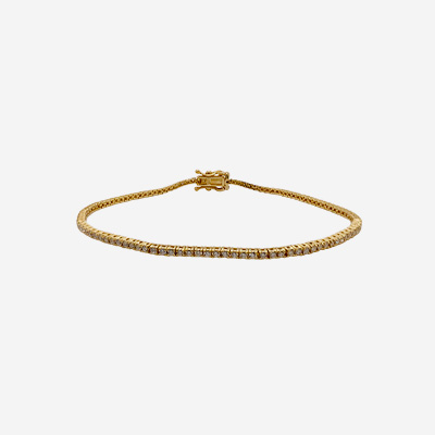 14KT Yellow Gold Diamond Tennis Bracelet