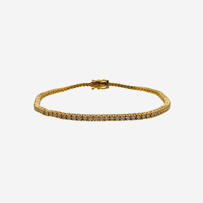 14KT Yellow Gold Diamond Tennis Bracelet
