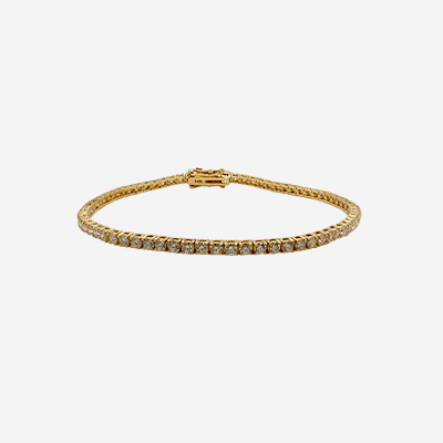 14KT Yellow Gold Diamond Tennis Bracelet