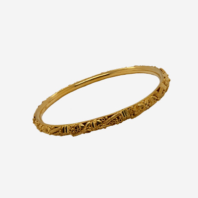 22KT Yellow Gold Fancy Textured Bangle