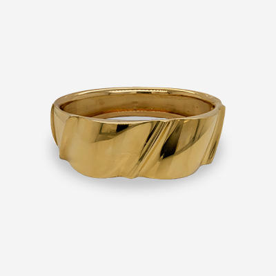 18KT Yellow Gold Grooved Bangle