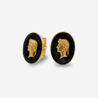 14KT Yellow Gold Intaglio Cufflinks