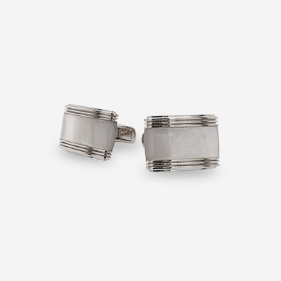 14Kt White Gold Agate Cufflinks