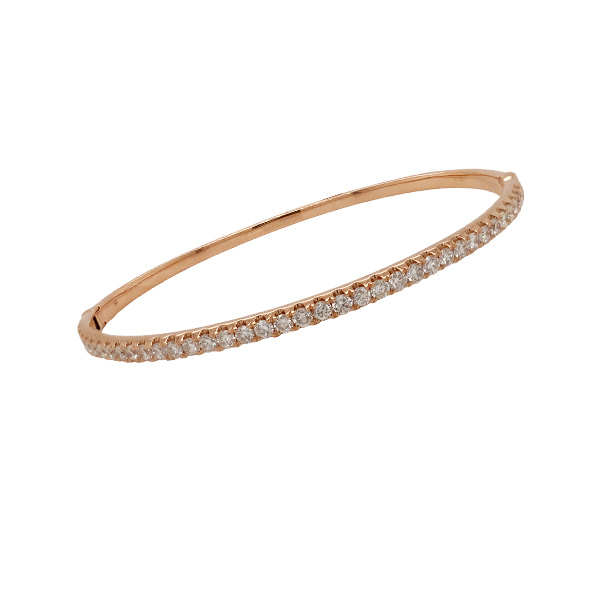 Odelia By Av 18Kt Rose Gold Diamond Bangle